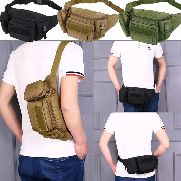 Tactical Fanny Packs, Military Waist Bag Utility Hip Belt Bags for Hiking Climbi - Picture 5 of 7